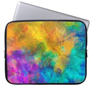 kunstmatig abstracte levendige regenboogverf wi laptop sleeve