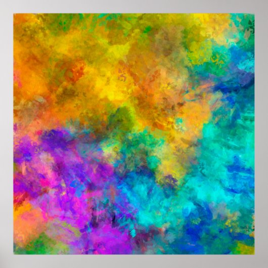 kunstmatig abstracte levendige regenboogverf wi poster (Voorkant)