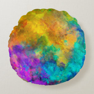 kunstmatig abstracte levendige regenboogverf wi rond kussen
