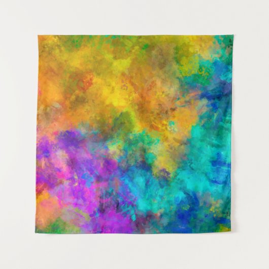 kunstmatig abstracte levendige regenboogverf wi wandkleed (Voorkant)