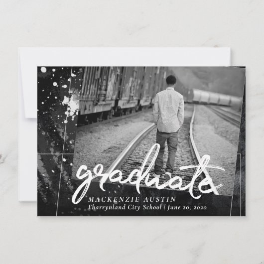 Kunstmatig Afstuderen | Foto zwart-wit verf Kaart (Voorkant)