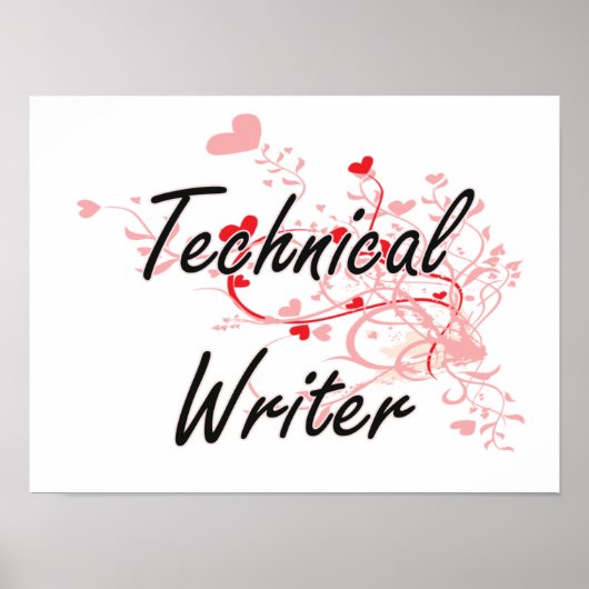 Kunstmatig baanontwerp van technisch schrijver met poster (Voorkant)