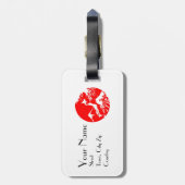 Kunstmatig Bagagelabel van de Japanse vlag Fuji Pr (Achterkant verticaal)