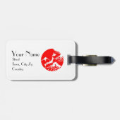 Kunstmatig Bagagelabel van de Japanse vlag Fuji Pr (Achterkant horizontaal)