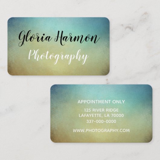 Kunstmatig blauw en tan gradiënt visitekaartje (Voorkant / Achterkant)