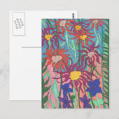 Kunstmatig Briefkaart Lush Garden Pen en Ink Art (Voorkant / Achterkant)