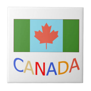 Kunstmatig Canada vlagpatriottisme. Canada Dag. Tegeltje