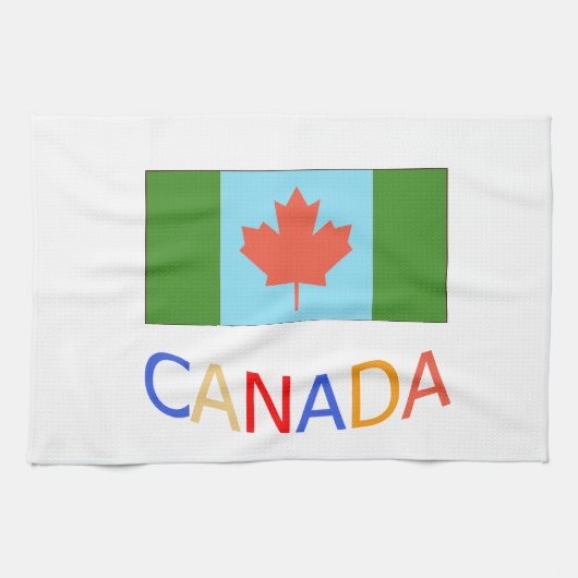 Kunstmatig Canada vlagpatriottisme. Canada Dag. Theedoek (Horizontaal)