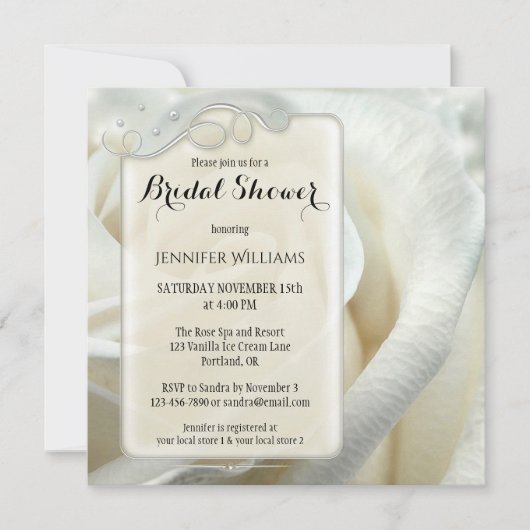 Kunstmatig Chic Silver Roos Floral Vrijgezellenfee Kaart (Voorkant)