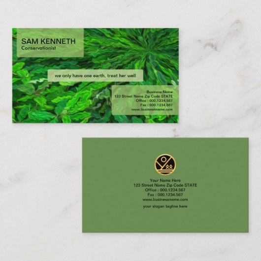 Kunstmatig Creatief Zee Algae Seaweed Conservation Visitekaartje (Voorkant / Achterkant)