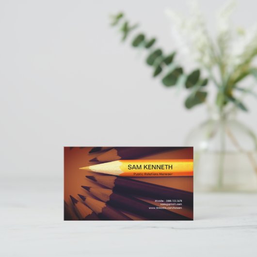 Kunstmatig Creative Colorful Pencil PR-Visitekaart Visitekaartje (Staand voorkant)