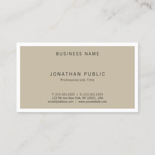 Kunstmatig eenvoudig ontwerp Modern minimalistisch Visitekaartje (Achterkant)