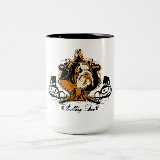 Kunstmatig Engels Bulldog Breed Design Tweekleurige Koffiemok (Center)