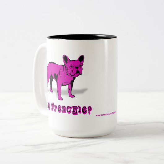 Kunstmatig Frans Bulldog Hondenras Design Tweekleurige Koffiemok (Voorkant links)