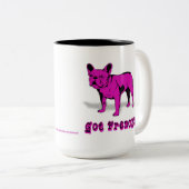 Kunstmatig Frans Bulldog Hondenras Design Tweekleurige Koffiemok (Voorkant rechts)