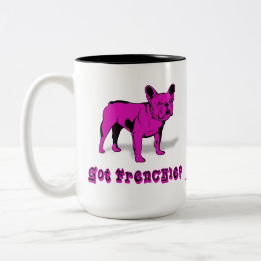 Kunstmatig Frans Bulldog Hondenras Design Tweekleurige Koffiemok (Links)