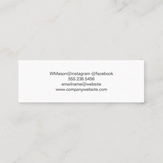 Kunstmatig geborsteld kribbel houten paneel mini visitekaartje (Achterkant)