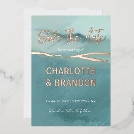 Kunstmatig gekleurd landschapshuwelijk sparen de d folie uitnodiging