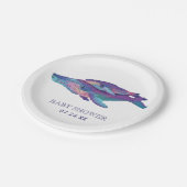 Kunstmatig gekleurde walvis met Baby shower van ka Papieren Bordje (Gekanteld)