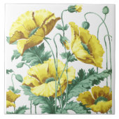kunstmatig - gele papavers - vriendjespatroon tegeltje (Voorkant)