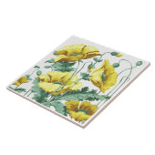 kunstmatig - gele papavers - vriendjespatroon tegeltje (Zijkant)