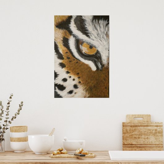 Kunstmatig geschilderd oogontwerp van tijger poster (Keuken)