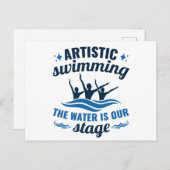 Kunstmatig gesynchroniseerd zwemwater is ons werkg briefkaart (Voorkant / Achterkant)