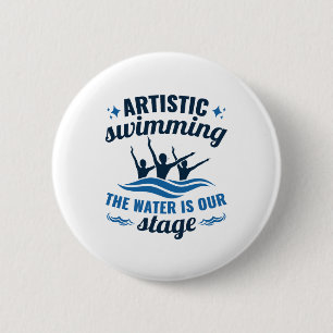 Kunstmatig gesynchroniseerd zwemwater is ons werkg ronde button 5,7 cm