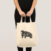 Kunstmatig handgetekend zwart Beer Tote Bag (Voorkant (product))