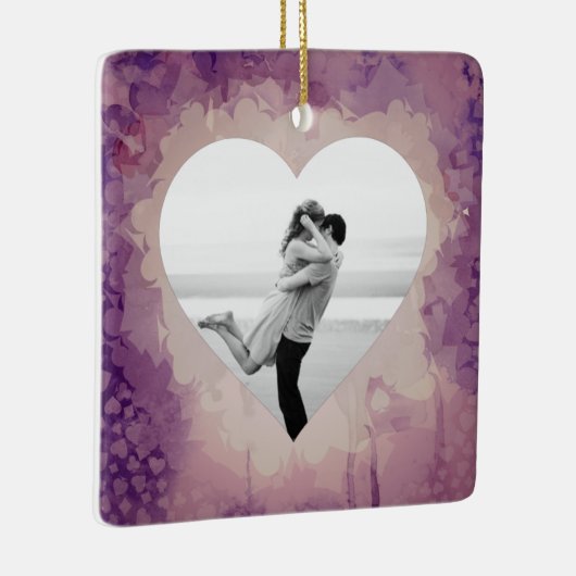 Kunstmatig hart/Aangepaste foto Keramisch Ornament (Rechts)