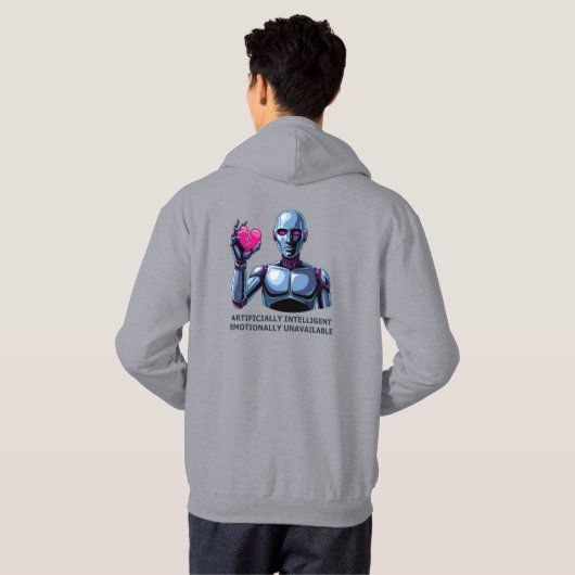 Kunstmatig Intelligent Emotioneel Onbeschikbaar Hoodie (Achterkant volledig)