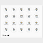 Kunstmatig intelligent tekstontwerp ronde sticker (Vel)