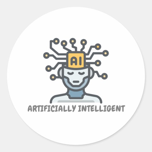 Kunstmatig intelligent tekstontwerp ronde sticker (Voorkant)