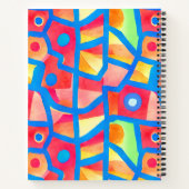 Kunstmatig kleurrijk abstract geometrisch patroon notitieboek (Achterkant)