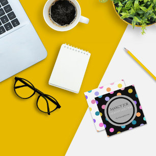 Kunstmatig kleurrijk zwart wit modern Visitekaartj Vierkante Visitekaartje