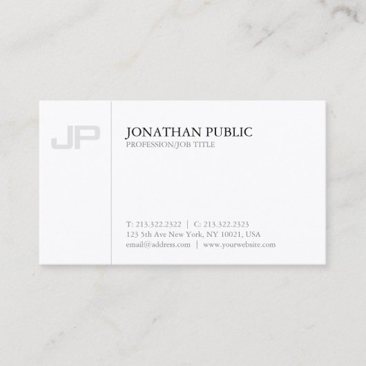 Kunstmatig monogram gewoon Creative Design Luxe Visitekaartje (Voorkant)