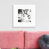 Kunstmatig ontwerp in zwart-wit canvas afdruk (Insitu (Woonkamer))