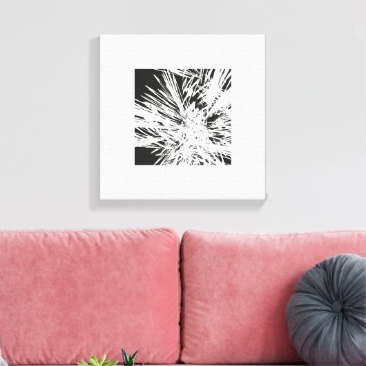 Kunstmatig ontwerp in zwart-wit canvas afdruk (Insitu (Woonkamer))