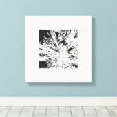 Kunstmatig ontwerp in zwart-wit canvas afdruk (Insitu (Houten vloer))