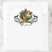 Kunstmatig ontwerp van het Hondenras van de Stedel Ovale Sticker (Tas)