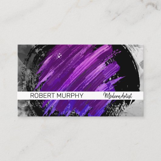 Kunstmatig Paars geborsteld | Penseel Visitekaartje (Voorkant)