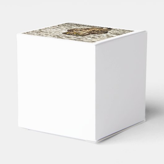 Kunstmatig portret van Small Brown Barn Owl Bedankdoosjes (Achterkant)