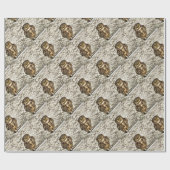 Kunstmatig portret van Small Brown Barn Owl Cadeaupapier (Vlak)