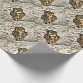 Kunstmatig portret van Small Brown Barn Owl Cadeaupapier (Hoek)