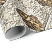 Kunstmatig portret van Small Brown Barn Owl Cadeaupapier (Rol Hoek)