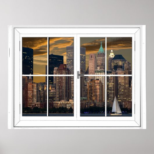 Kunstmatig raamuitzicht New York City Poster (Voorkant)