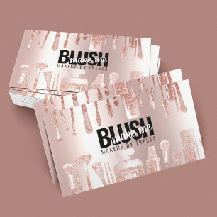 Kunstmatig Roos Glitter + Metallic Blush Pink Visitekaartje