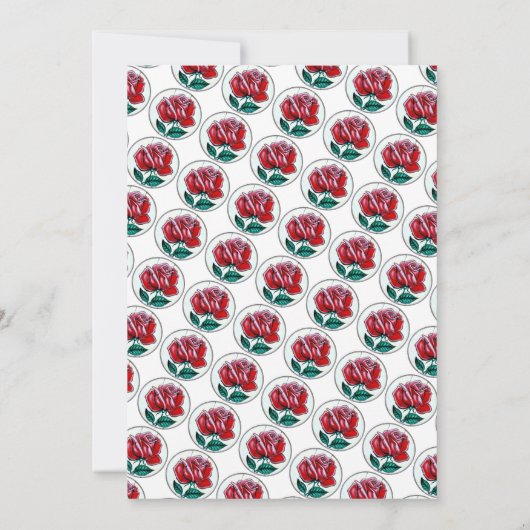 Kunstmatig Roos, tuinpartij Kaart (Achterkant)