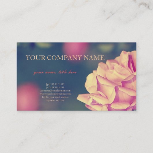 Kunstmatig Roos Visitekaartje (Voorkant)