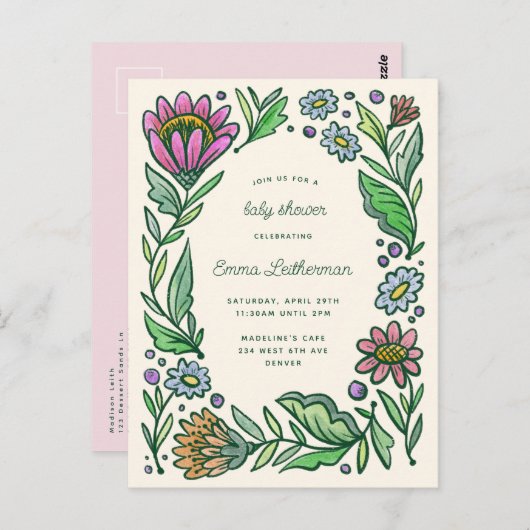 Kunstmatig Scandinavisch Baby shower Briefkaart (Voorkant / Achterkant)